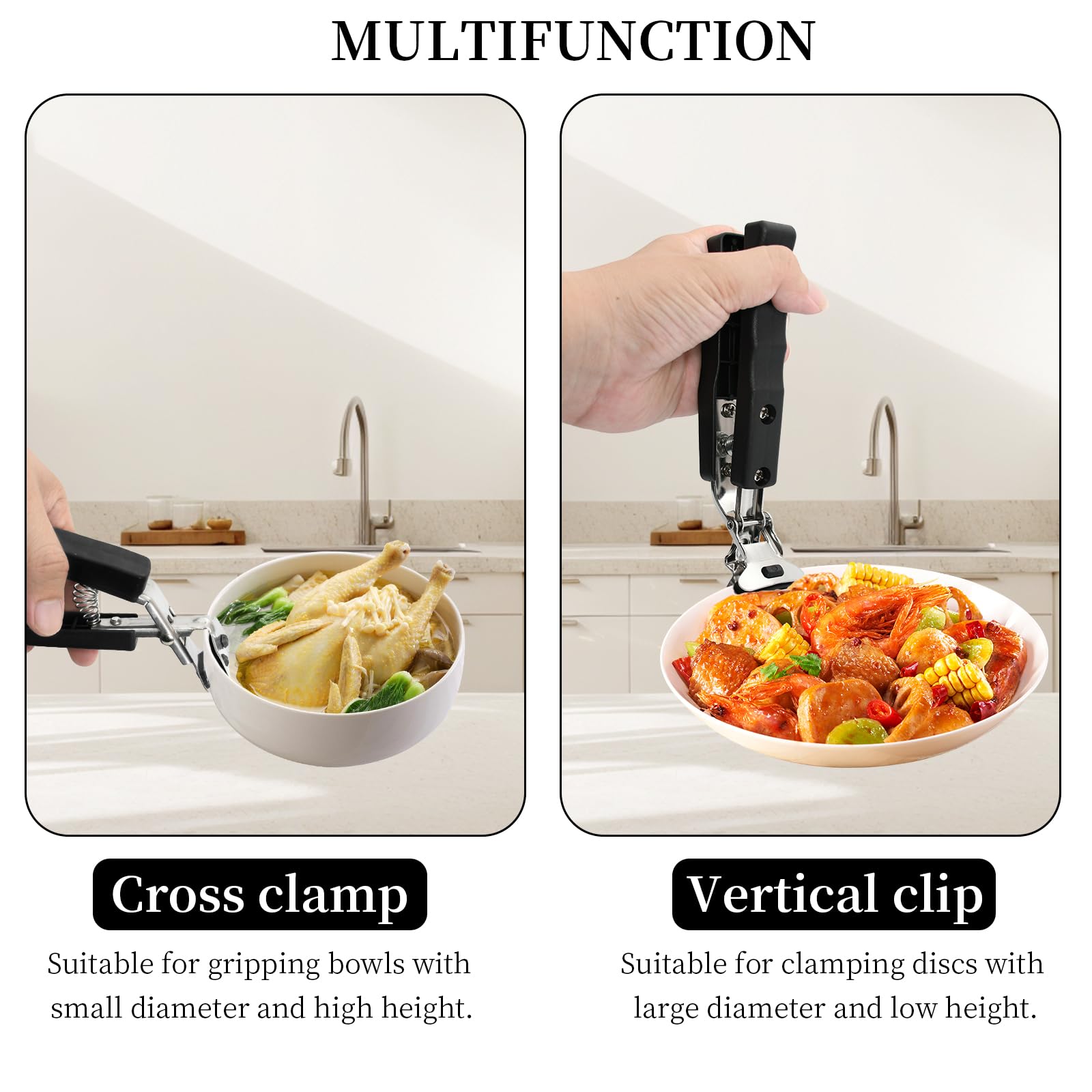 Pince Anti-brûlure Pour Bol De Cuisine, 2 En 1 En Forme De