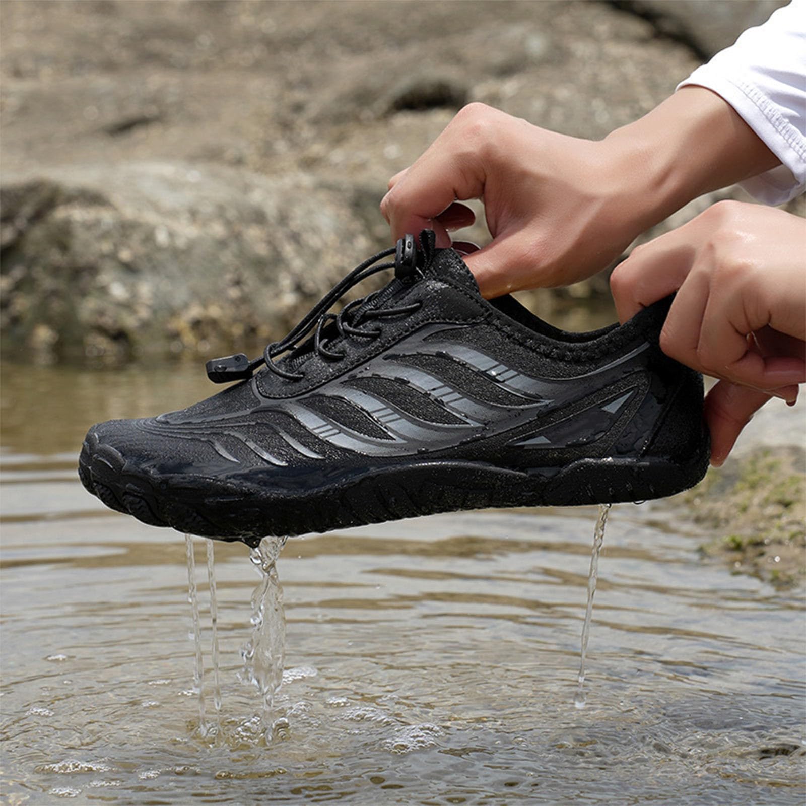 Scarpe da Scoglio Uomo Scarpette Mare Ciabatte Donna Antiscivolo di Gomma per Il Sandali Acquatiche Ginnastica Fiume Scogli Trasparenti con Sassi Bambina Spiaggia Ragnetti