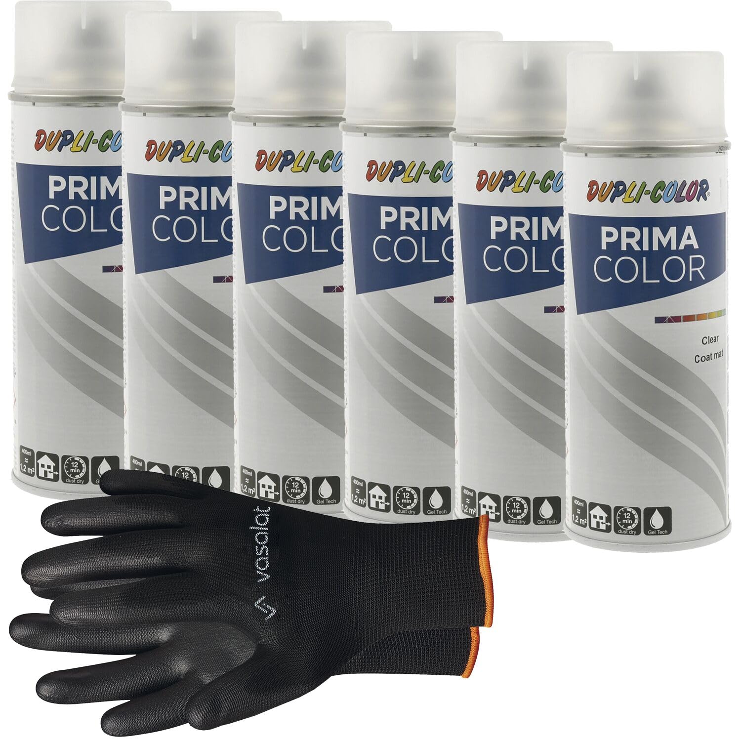vasalat Dupli-Color Klarlack Spray matt - Sprühlack klar für Metall, Kunststoff und Holz - wetterfeste Sprühfarbe für den Innen- und Außenbereich UV -beständig, 6 Stück