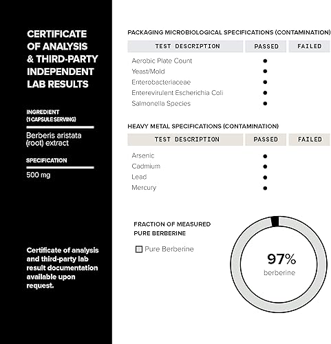 Miniatura 5 de HCl de berberina ultra alta resistencia del Himalaya 97 altamente purificado y biodisponible cosechado silvestre fórmula concentrada 821 berberina