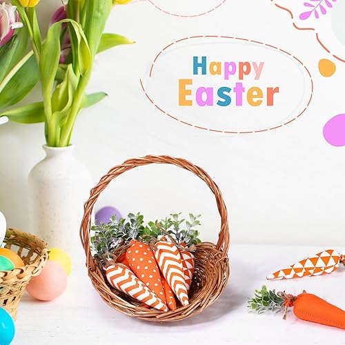 Miniatura 8 de Skylety 8 piezas de zanahoria de Pascua de tela de zanahoria, zanahoria artificial, rústica, no tejida, zanahoria rellena para granja, primavera,