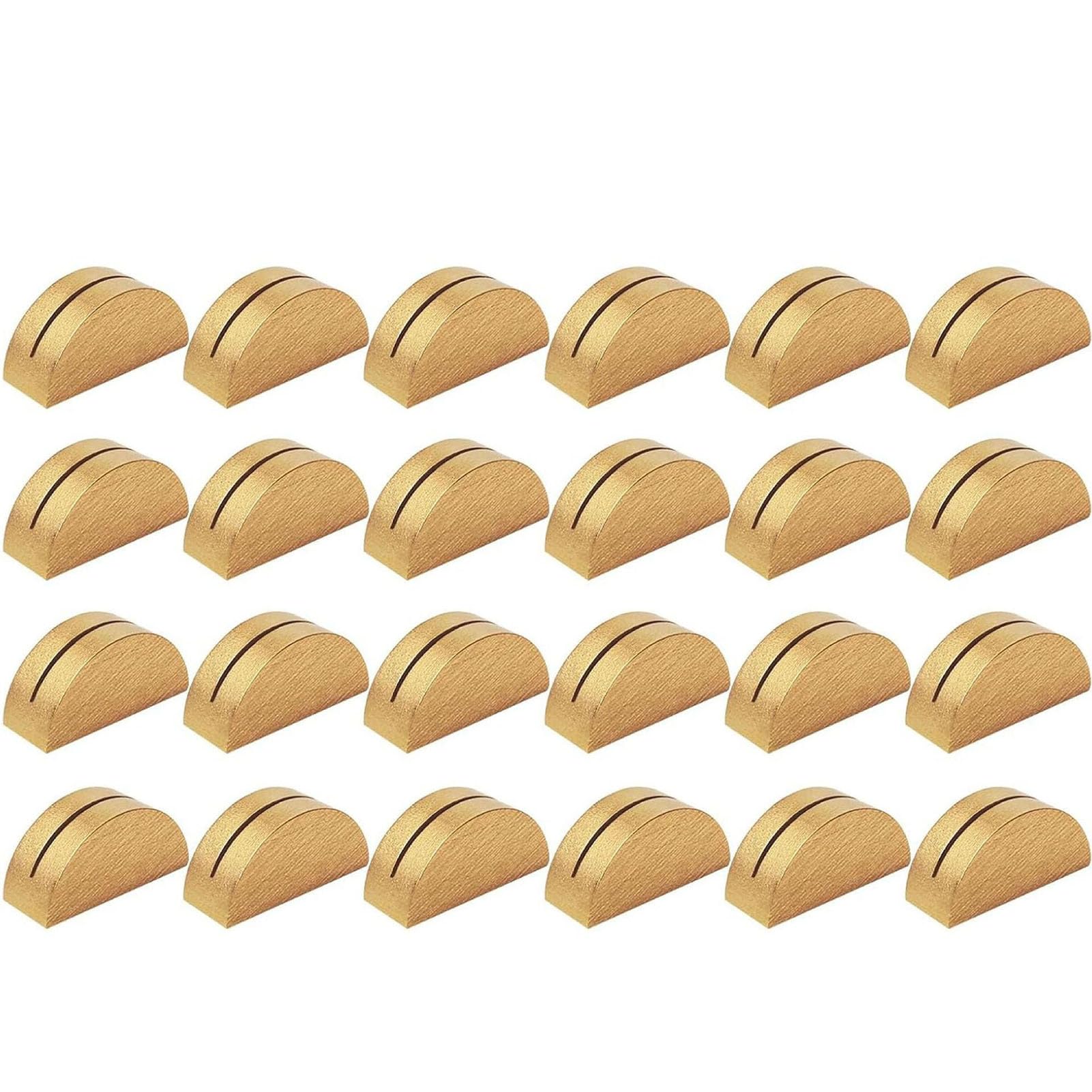 Cocoarm Juego de 24 Porta Números de Mesa de Madera, Semirredondo Dorado