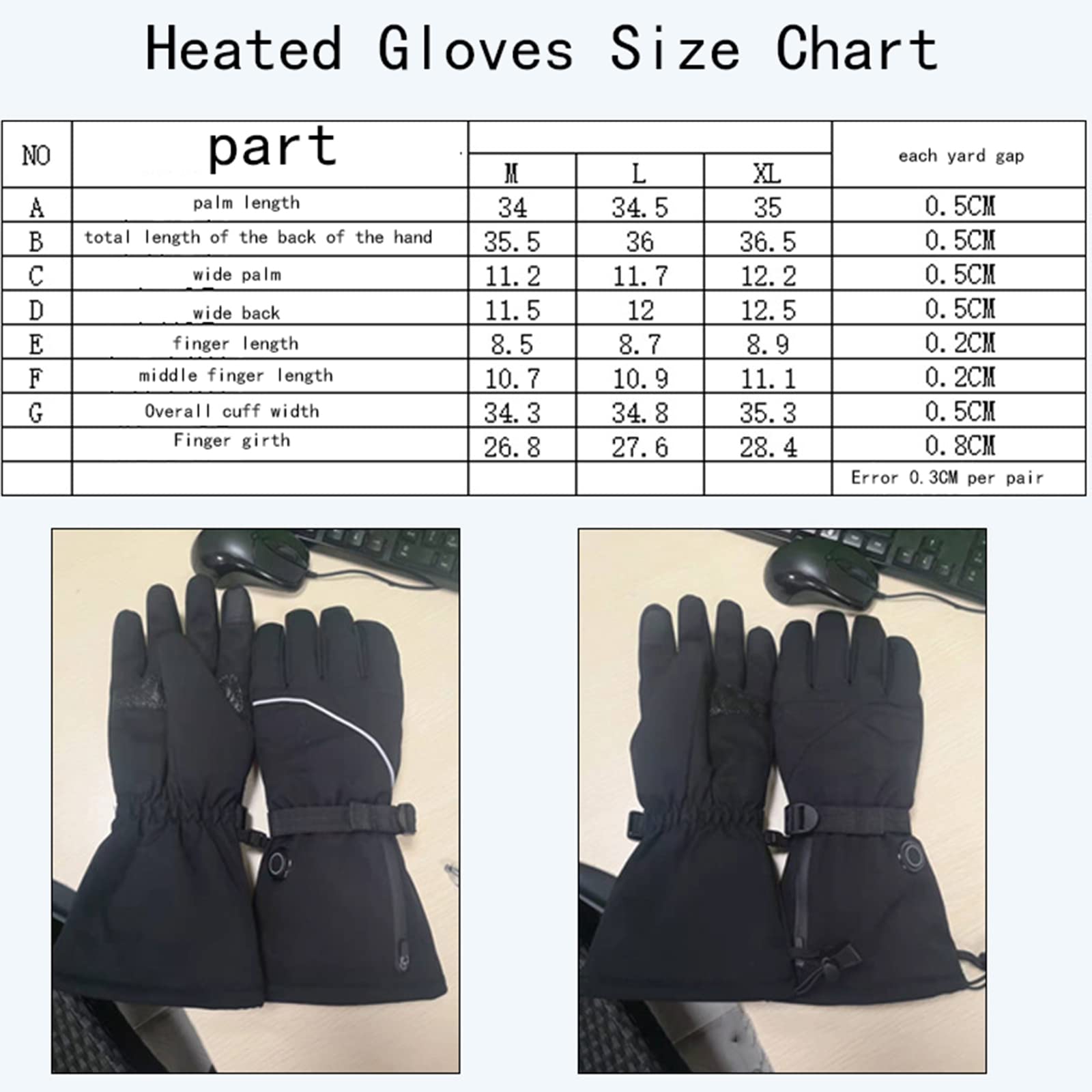 CHEWYNP Guantes Térmicos Guantes De Invierno para Motocicleta para Hombres Y Mujeres - 3 Niveles De Calefacción Guante Cálido Impermeable para Clima Frío, Guantes Térmicos con Pantalla Tác