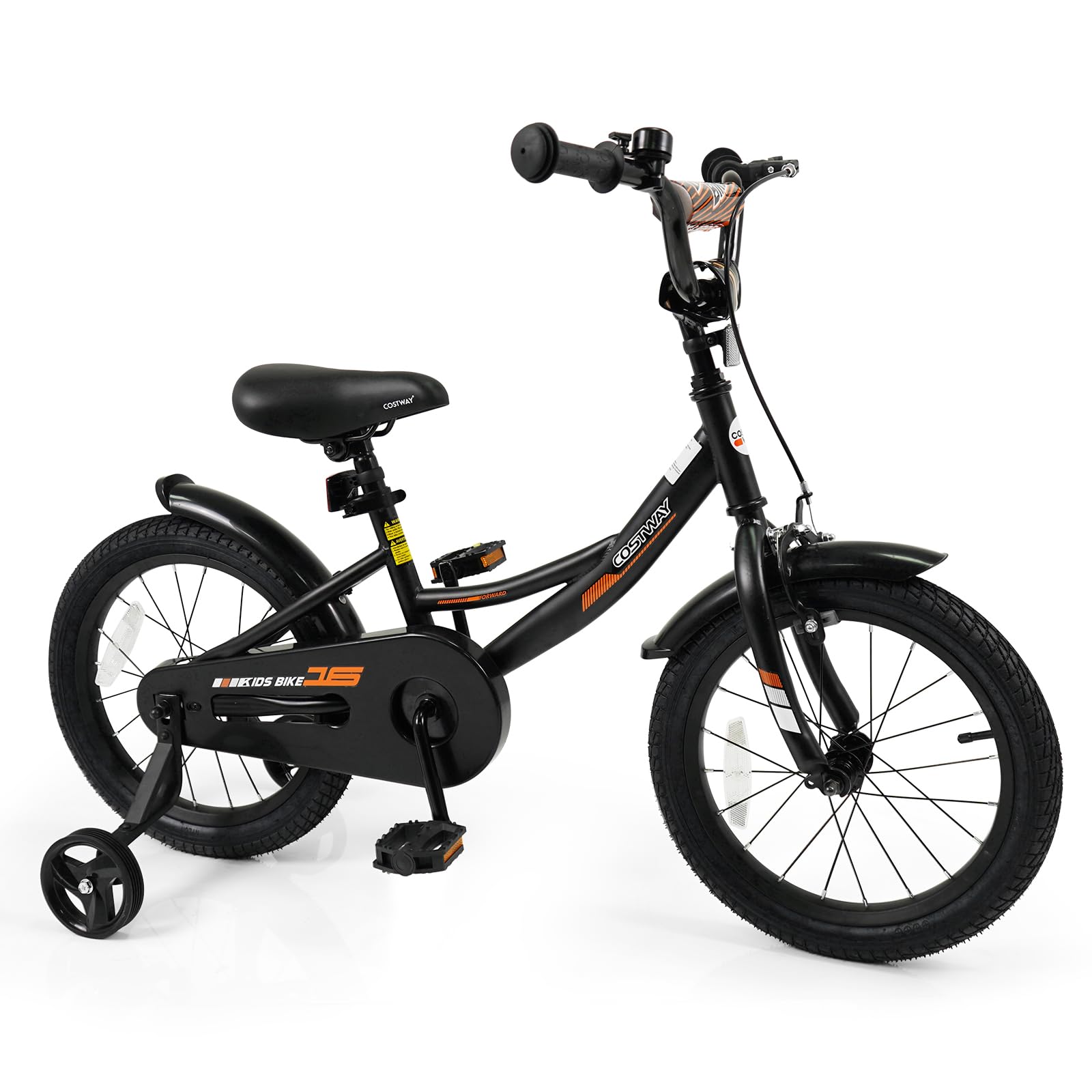 Kids Bike, 16 Inch Toddler Bicycle with Removable Training Wheels, Dual Brakes, Adjustable Seat & Handlebar Height, Girls & Boys Bikes for 3-8 Years Old (Black,16 Inch)