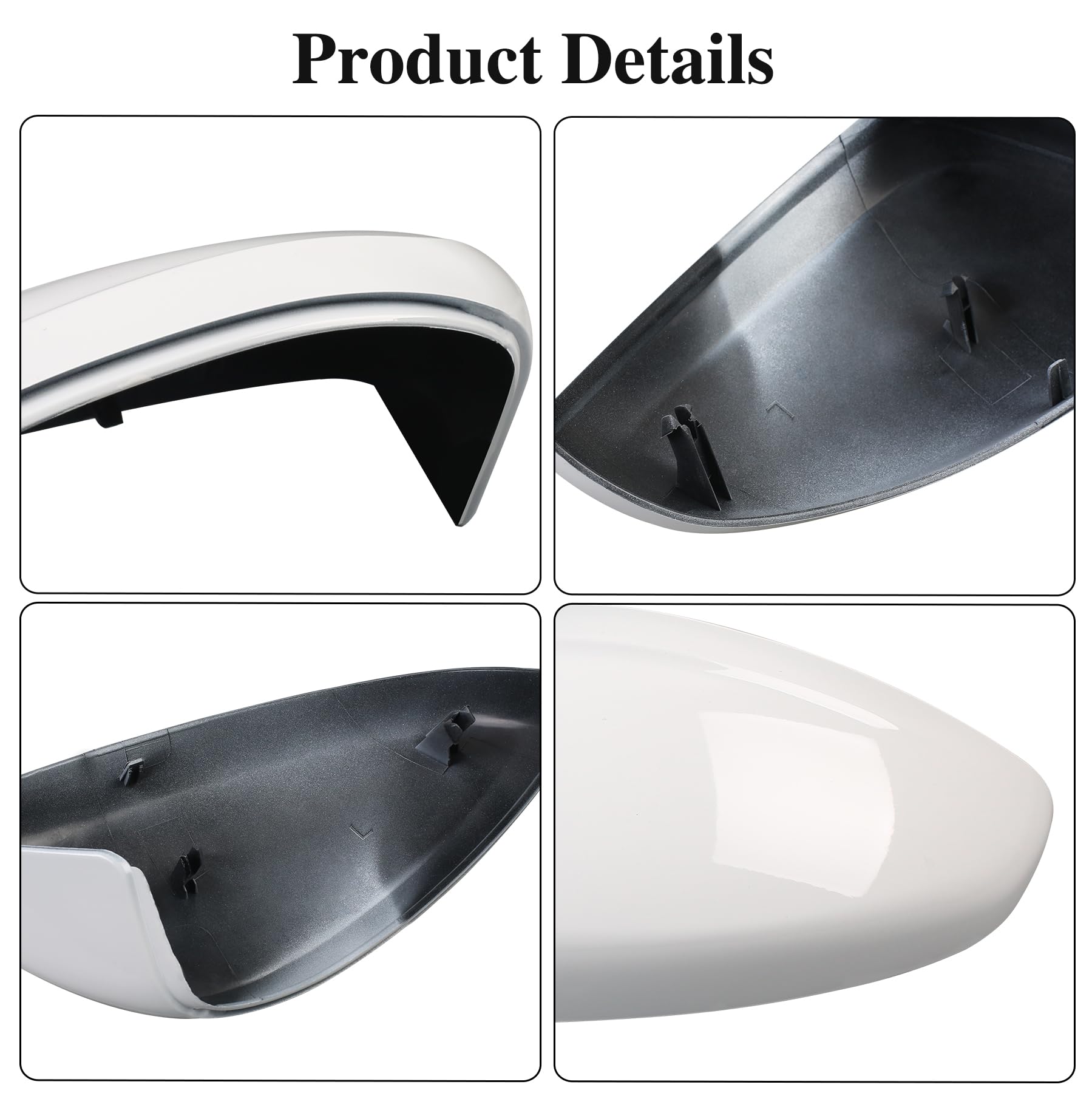 1 paire de coques de rétroviseur extérieur pour Peugeot 208 2012-2019, Opel Corsa F/Mokka B 2019-2025, capuchons de rétroviseurs, gauche et droite (Blanc)