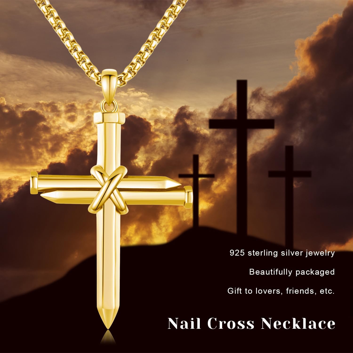 TwoAnts 925 Sterling Silver Religious Cross Pendant Necklace Jewelry Gifts for Men Women - Image 7