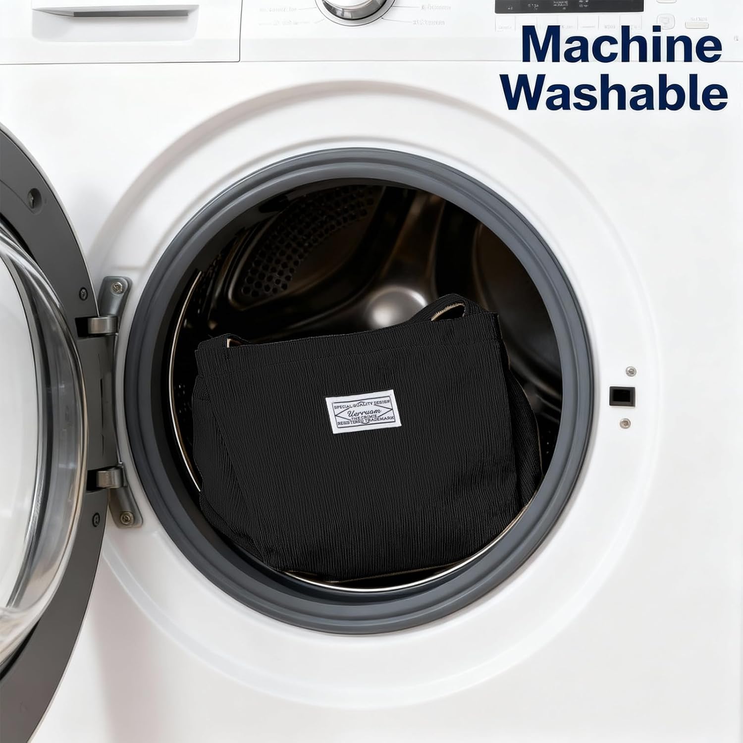 UERRUAM Corduroy Tote Bag for Women with Inner Pockets,Cute Go-to Bag for Everyday,Work,Lightweight,Washable,Portable - Image 4