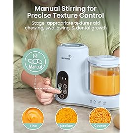 GROWNSY Baby Food Maker with Steam Basket, One Step Baby Food Processor Steamer Puree Blender Grinder Mills Machine, Auto Cooking Grinding and Sterili-zing for Healthy Homemade Baby Food, Blue