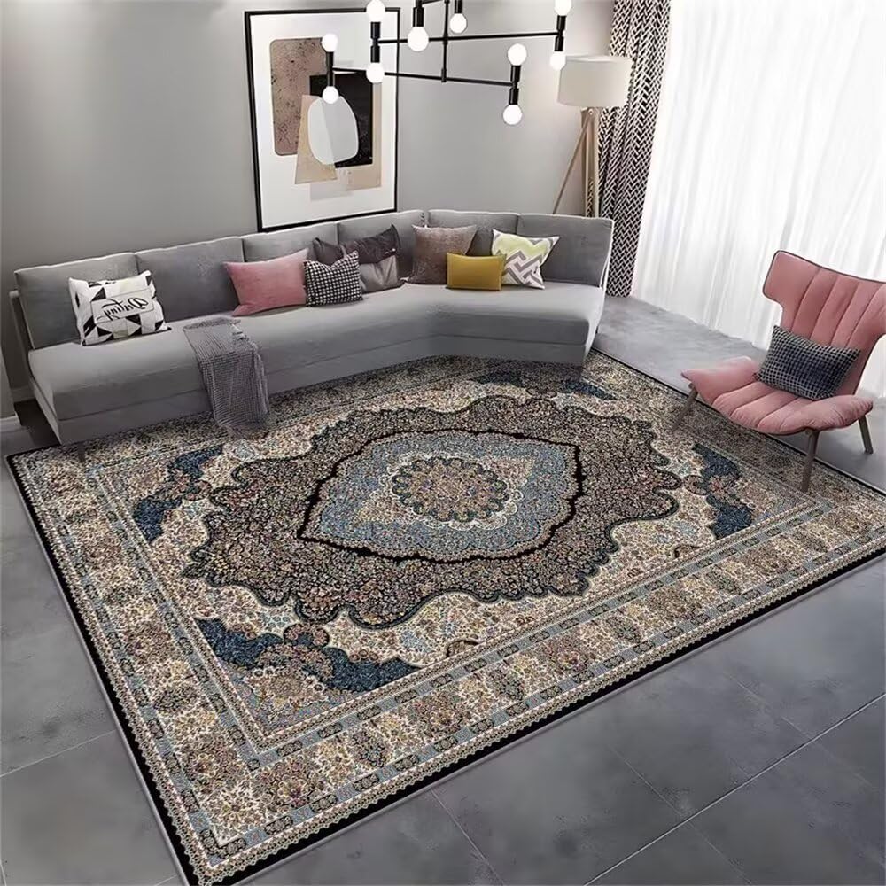 Tapis de cuisine long et grand tapis enfant bleu multicolore 160x210 cm résistant et lavable