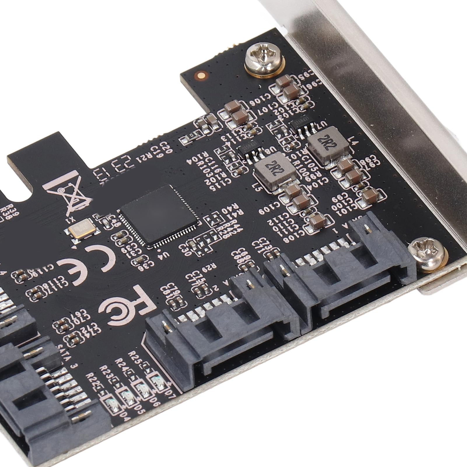 Carte D'extension PCI-E SATA 4 Ports PCI-E X1 vers SATA 3.0, Carte Contrôleur 6Gbps, Adaptateur PCI Express SATA3 Haute Vitesse pour Ordinateur de Bureau
