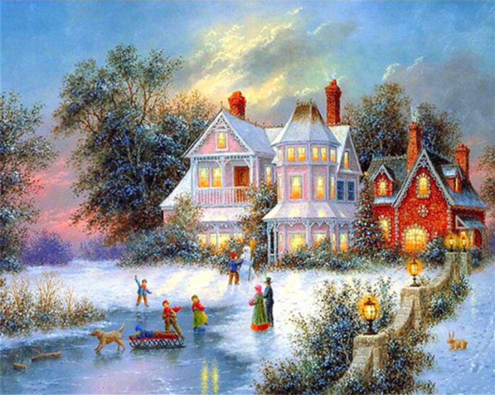Peinture par numéro cadeau unique d'hiver pour loisirs créatifs