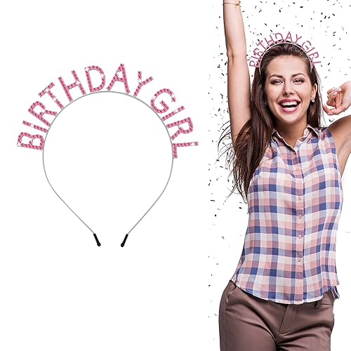 Miniatura 7 de WLLHYF Diadema de coronas de cumpleaños para niña, banda de cumpleaños, banda para el pelo con diamantes de imitación, tiara de princesa, dulce