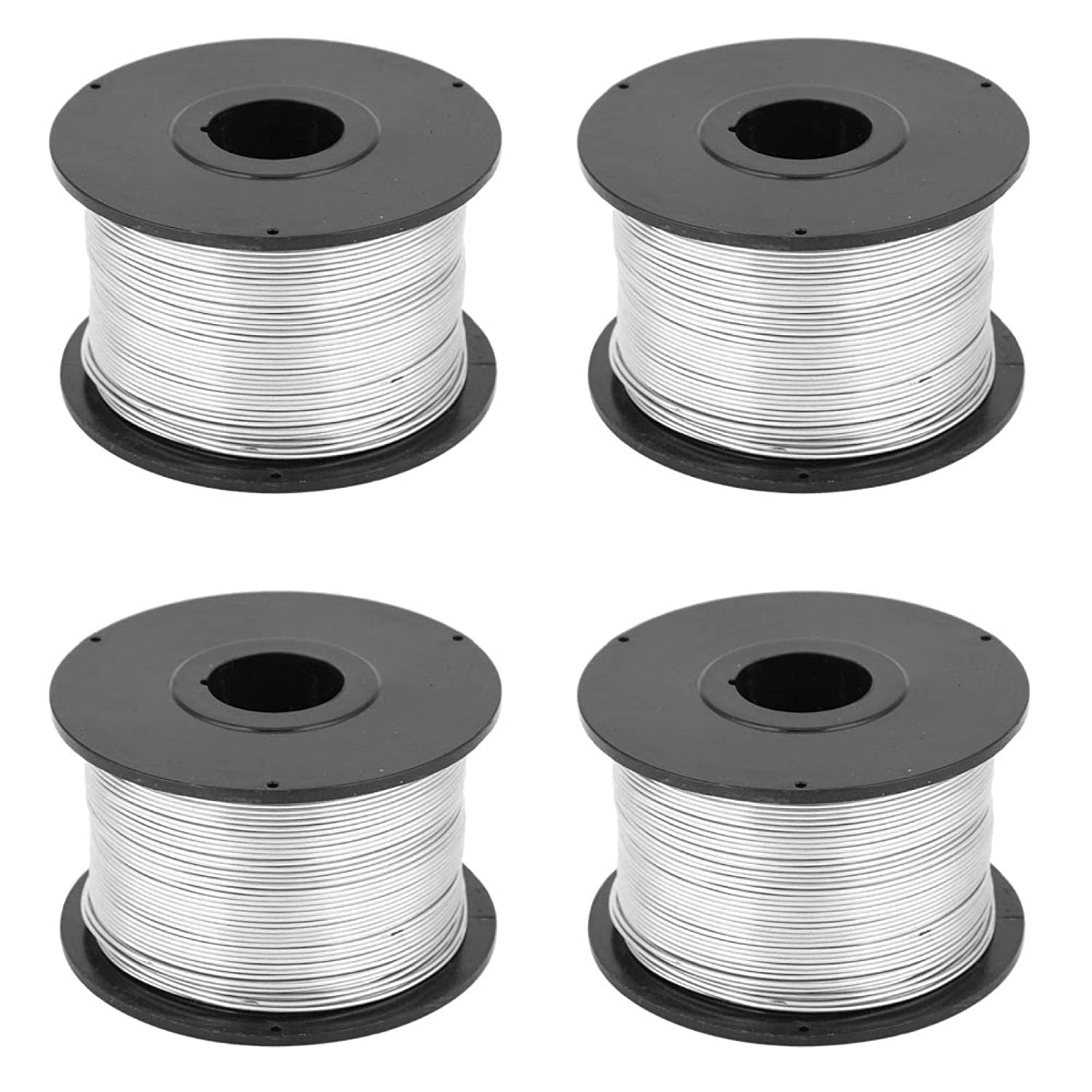 Fil d'acier, 4Pcs 110M 0.8mm Fil de Lien de Renfort, Bobine de Fil, Wire Câbles en acier, Fils D'attache De Barre D'armature, Pour Machine De Liage Automatique De Barres D'armature