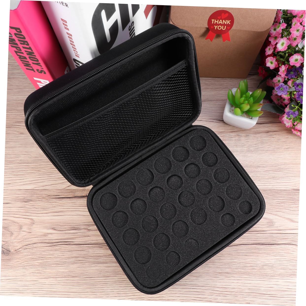 balacoo 2 Pcs 12 Bags Organizer Nail Polish Organizer Case Roller Bottle Storage Bag Essential Oil Travel Storage Rack, Blackx2pcs, 41U8185P4501Y
