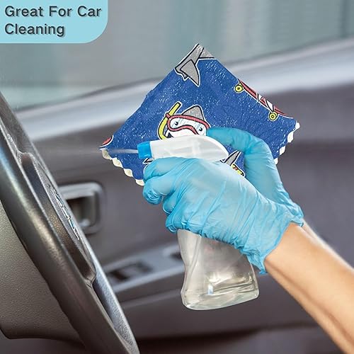 Miniatura 7 de FRODOTGV Shark Wearing Diving Cotton Print Microfiber Towels Kitchen Absorbent 6 Pack Microfiber Towel for Restaurant Table