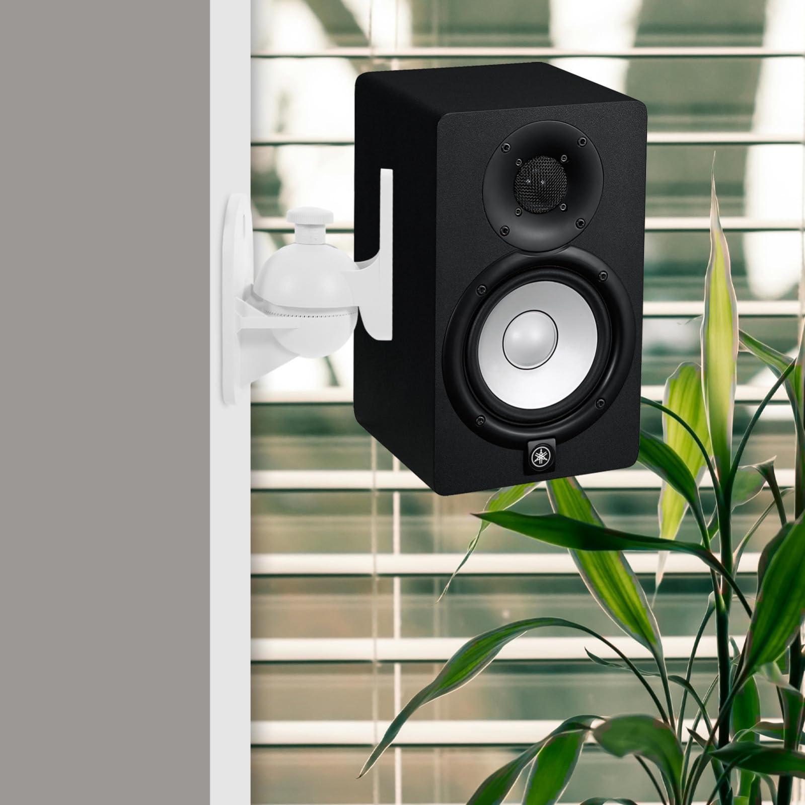 Uonlytech 4 Piezas Soporte de Pared para Altavoz Envolvente Abs Blanco S03