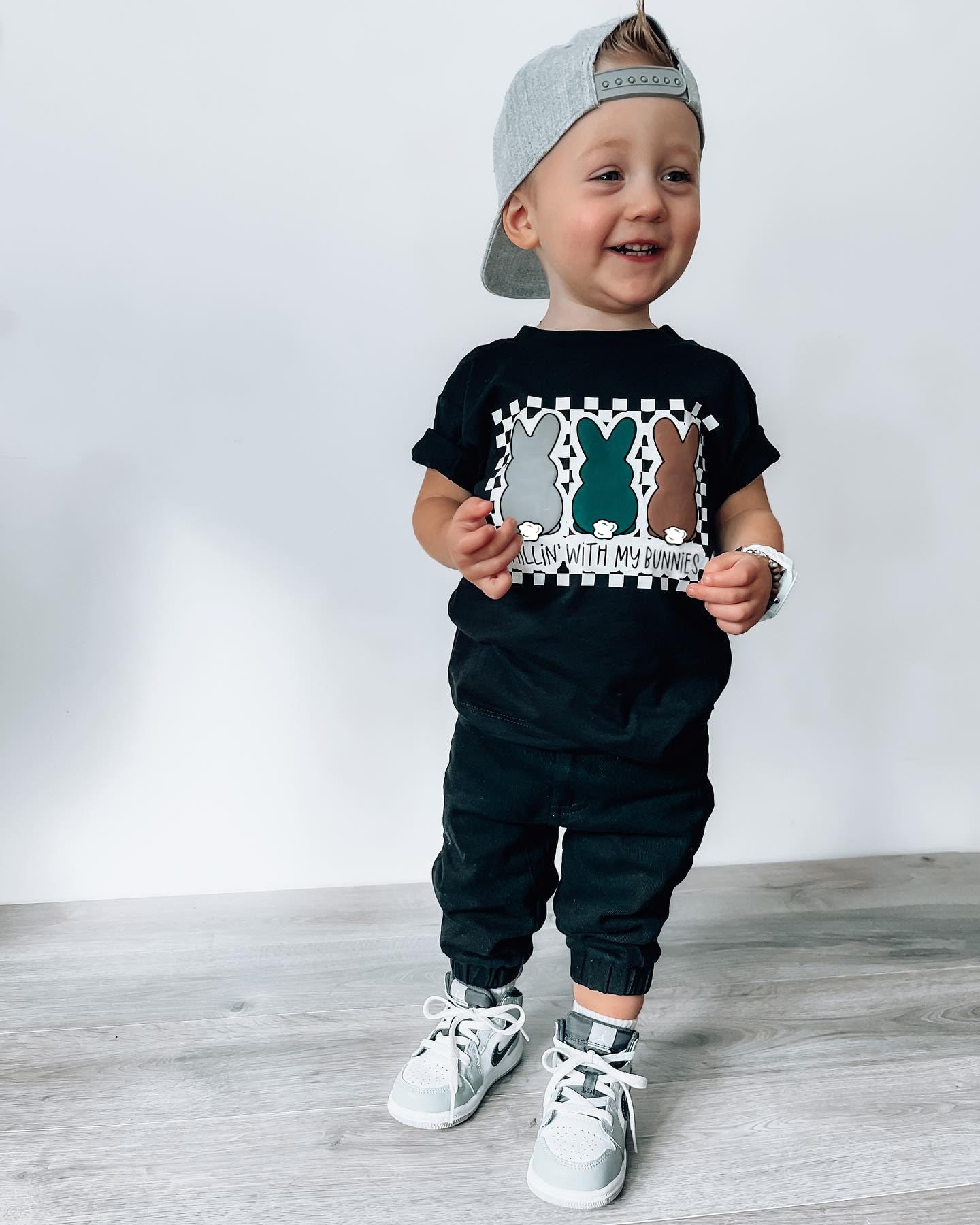 MAYUMMPY Toddler Baby Boys Girls Easter Outfit Bunny Rabbot Clothes Short Sleeve Tops Solid Color Pants Sets