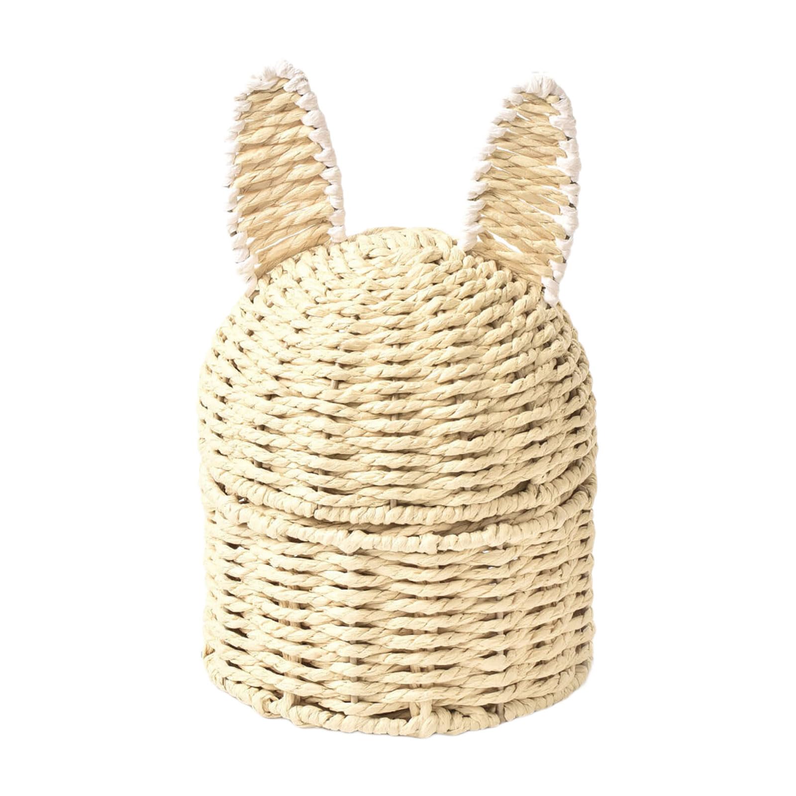 OSNIYAW Portable Handwoven Basket with Rabbit Ears for Easy Movement, Ideal for Decorating and Storing Nursery Storage Basket