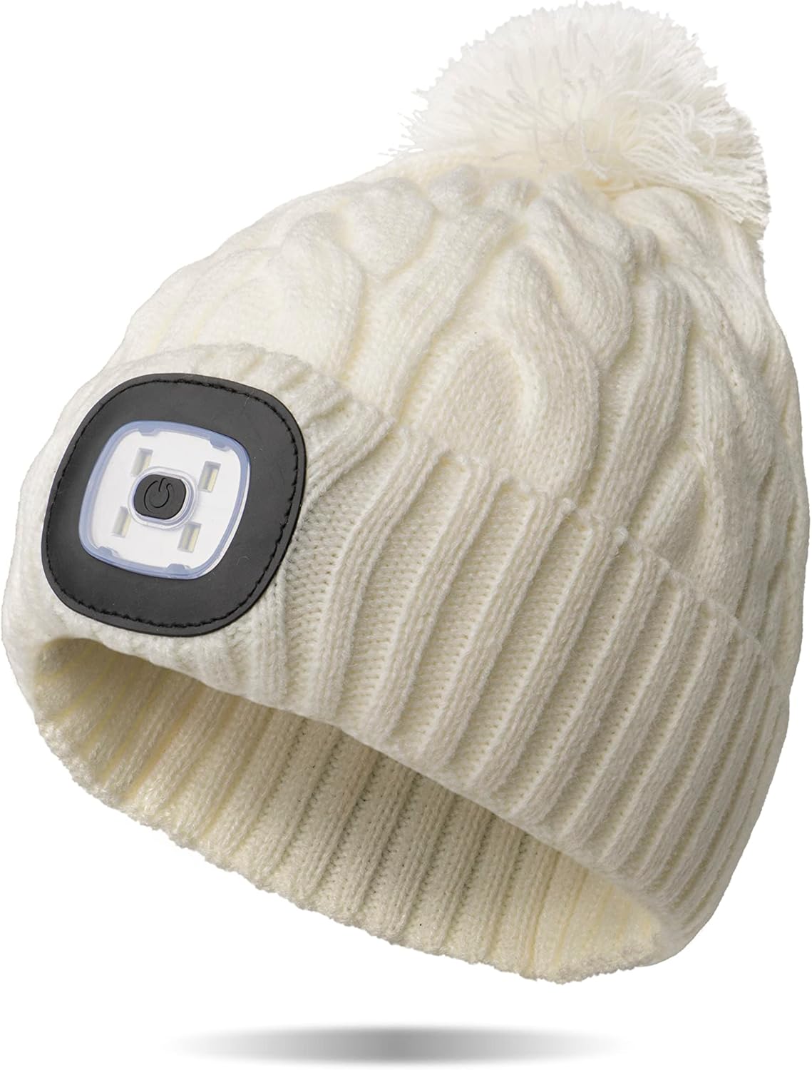 Classic Rechargeable LED Warm Knit Beanie Head Light Hat Headlamp for Outdoor Activities
