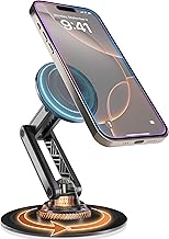 COOPER Mag360 Magnetic Phone Holder, MagSafe Compatible 360° Rotation, Desktop Stand for iPhone 17/16/15/14/13/12, with Metal Ring for Other Phones (Piano Black)