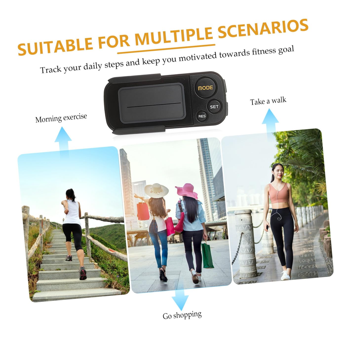 TOYANDONA Podómetro Clip Medición Precisa Calorías Accesorio de Ejercicio para Correr y Caminar Compacto para Adultos