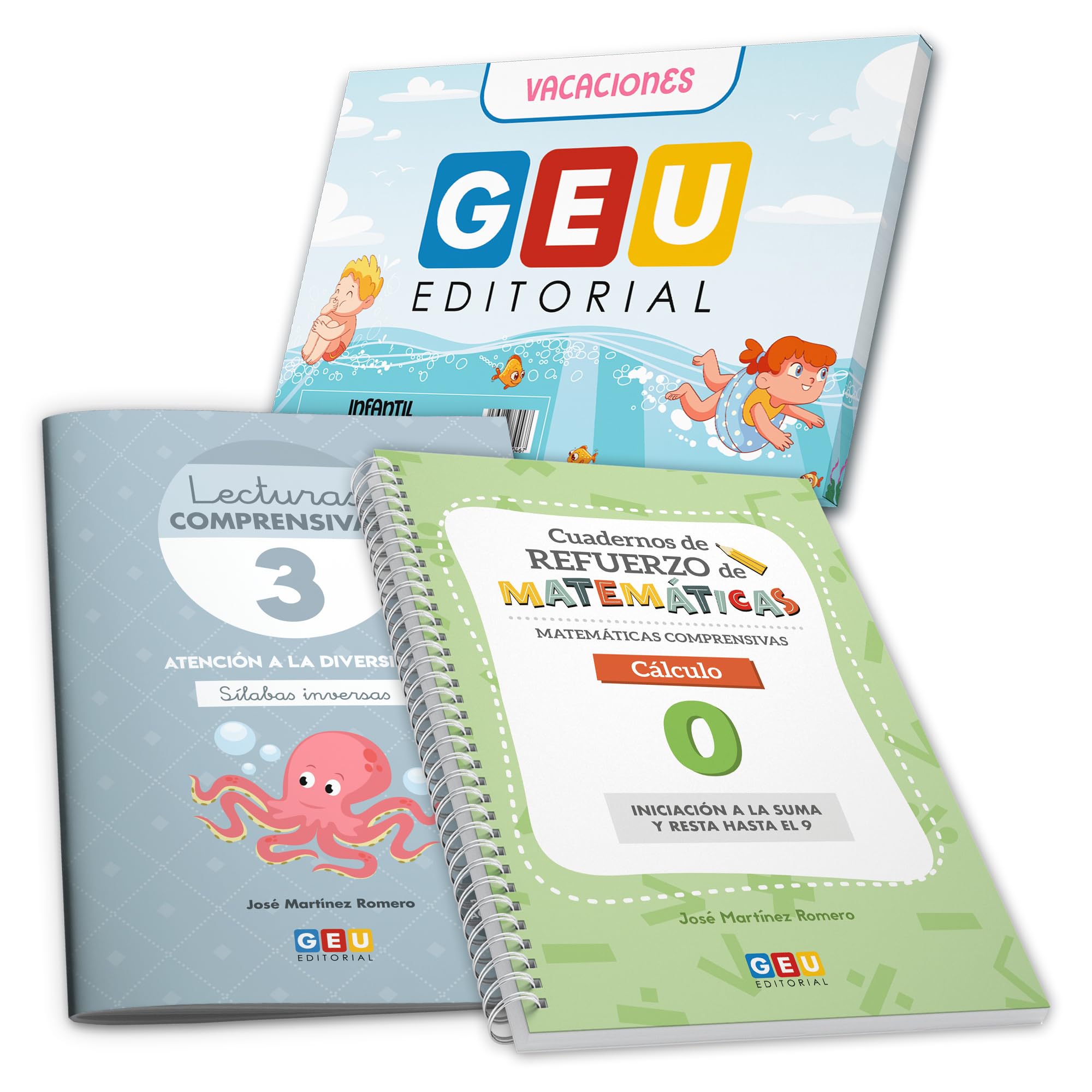 Cuaderno Vacaciones 5 Años | Cartilla Para Aprender A Leer | Lectoescritura 5 Años | Cuadernos Vacaciones 5 Años - Lecturas Comprensivas GEU 3 + Matematicas Comprensivas GEU Cálculo 0 Refuerzo