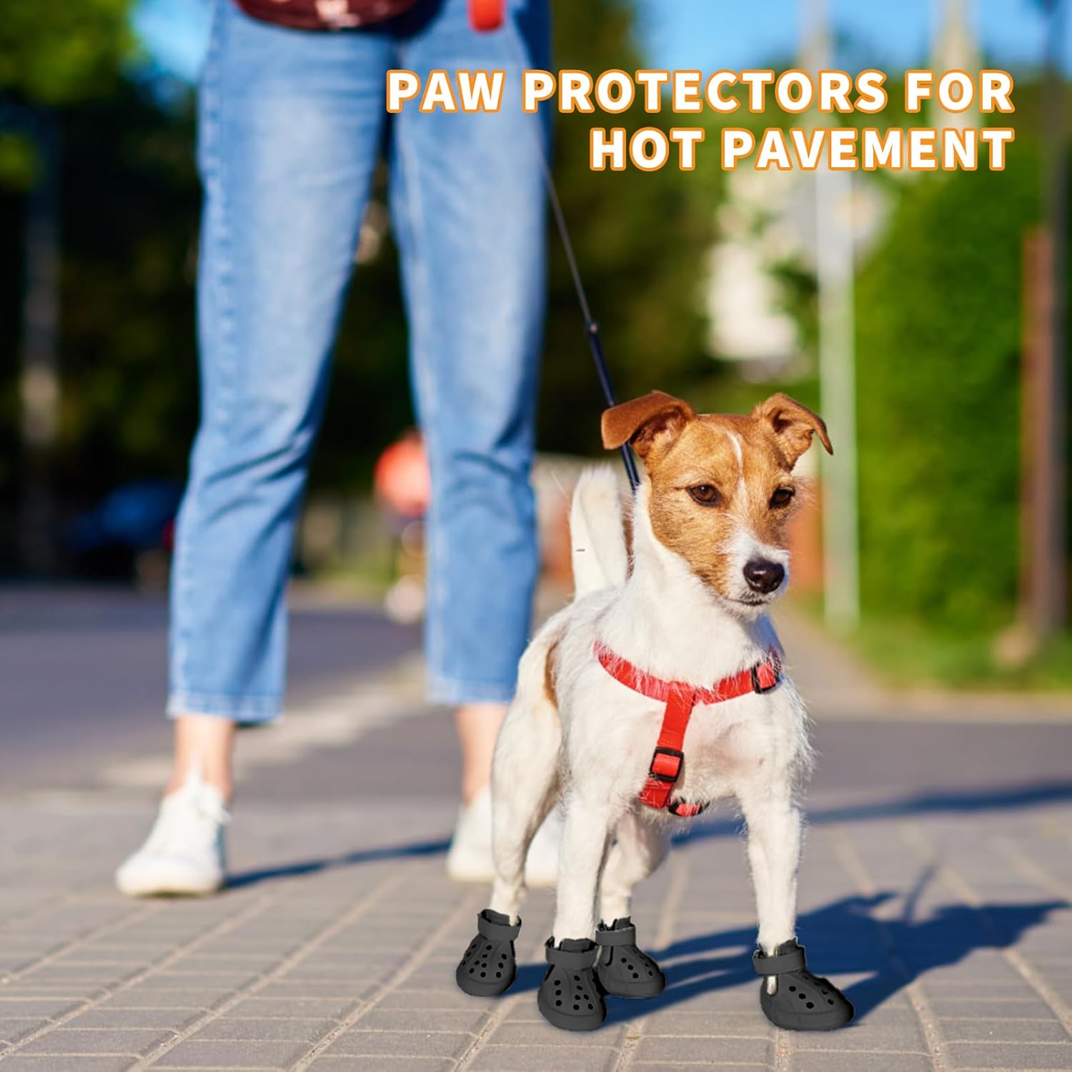 Dog Shoes for Medium Large Size, Breathable Dog Shoe for Hot Pavement, Dog Booties and Paw Protectors, Non-Slip Waterproof Dog Sandals Boots with Reflective for Rain, Summer, Hiking, Snow (Size 1)