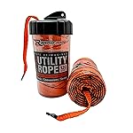 Rapid Rope Canister 120ft Orange Flat Tactical Paracord, Made in USA, 1100lb Tested Heavy Duty Poly Rope Test Cord, Non-Tangle Dispenser Included - Hiking, Camping, Survival, Utility, Climbing