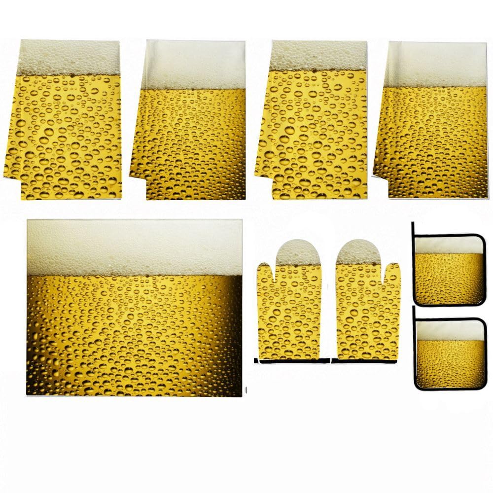 Juego de 9 piezas de decoración y accesorios de cocina con cerveza fría