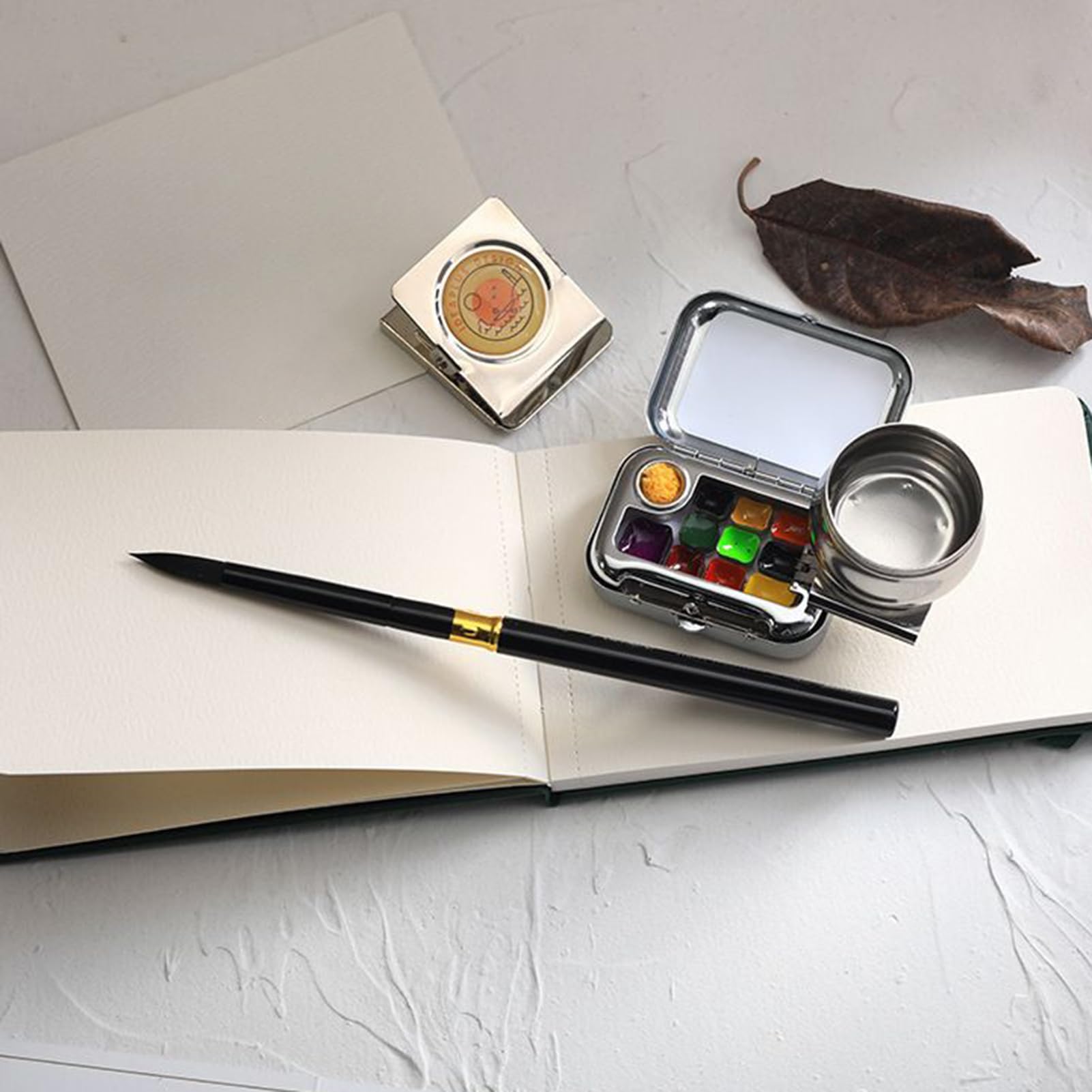 Petite Palette de Peinture Conteneur Vide d'Aquarelle à 10 Cases avec Clip