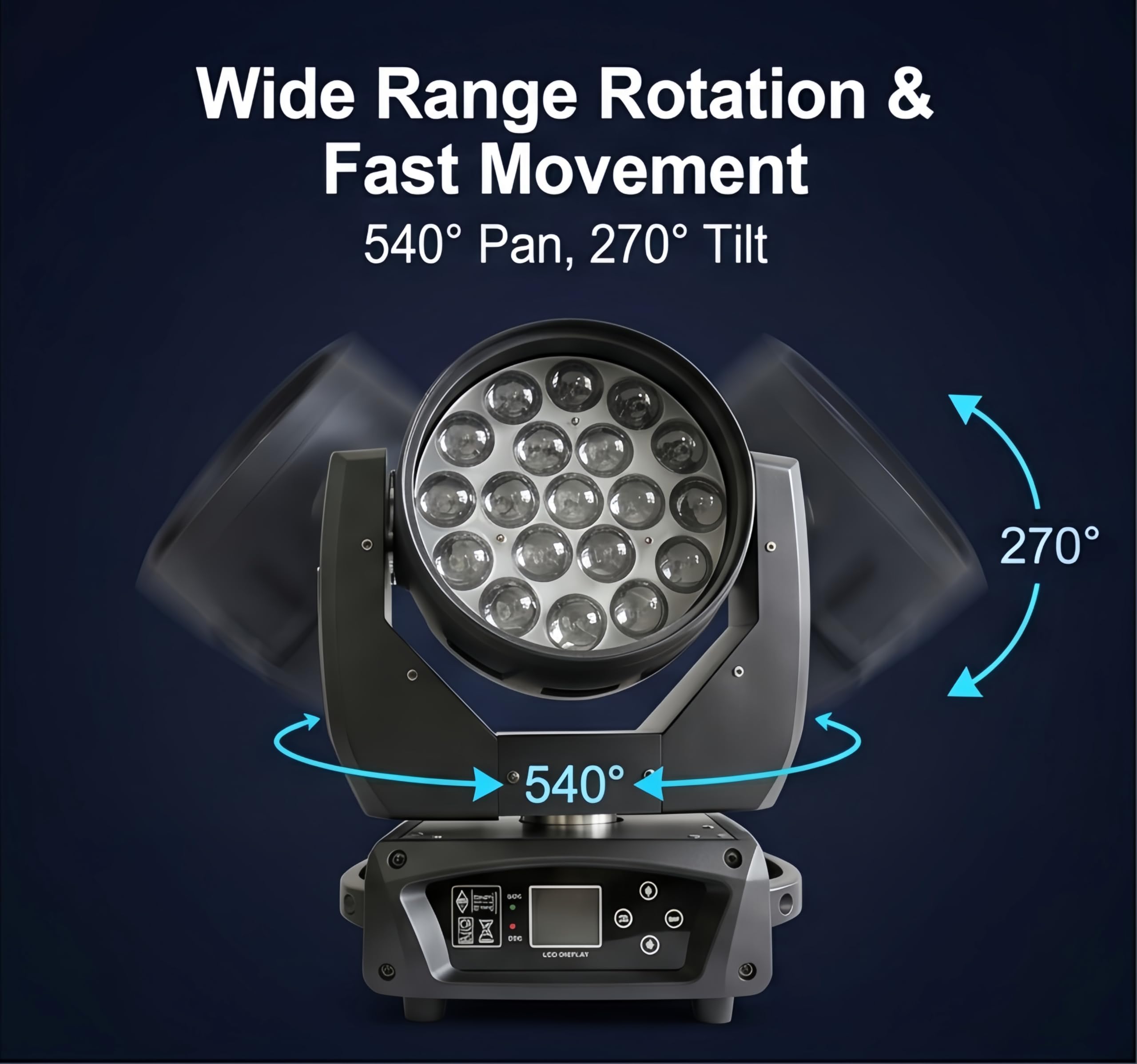 Amazon.com: JCYWFLODY 19x15W Moving Head Light for Stage Lighting