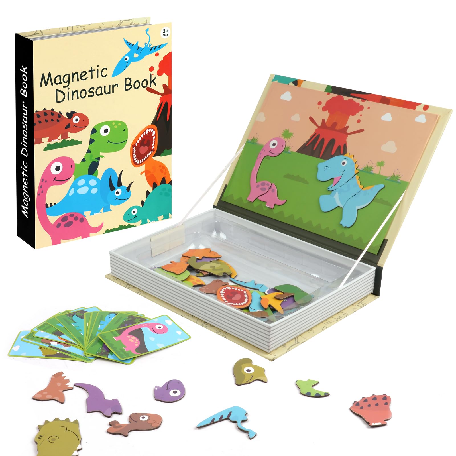 Aolso Dinosaur Magnetic Puzzle - Animal Puzzle Games, Fine Motor Skills & Imagination Learning, Ages 3+