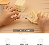 Vista 123 de 2Pcs Healing Crystal Bracelets for Women Handmade Beaded Bracelet Healing Prayers Crystal 8mm Natural Stone Beads Bracelet Stress Relief Get Well