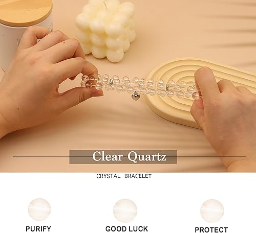 Miniatura 123 de 2Pcs Healing Crystal Bracelets for Women Handmade Beaded Bracelet Healing Prayers Crystal 8mm Natural Stone Beads Bracelet Stress Relief Get Well