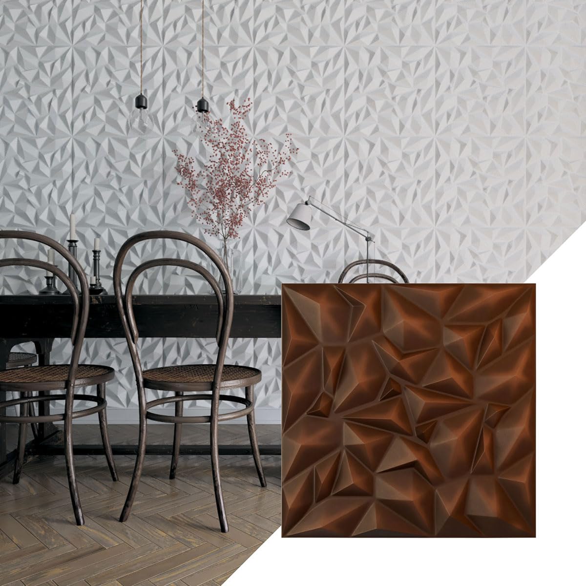Ekena Millwork 19 5/8 "W x 19 5/8 "H Leto EnduraWall Dekoracyjny panel ścienny 3D, postarzana metaliczna rdza (obejmuje 2,67 m2