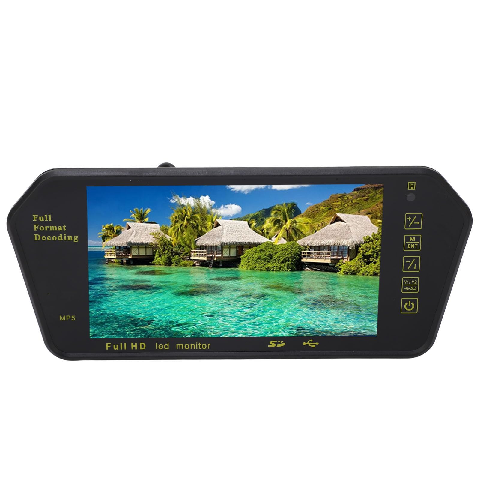 Telecamera per Specchietto Retrovisore, Dash Cam a Specchio 7 Pollici con Fotocamera a 4 LED, Telecamera Posteriore 1080P per Auto, Telecamera di Backup Impermeabile (Senza