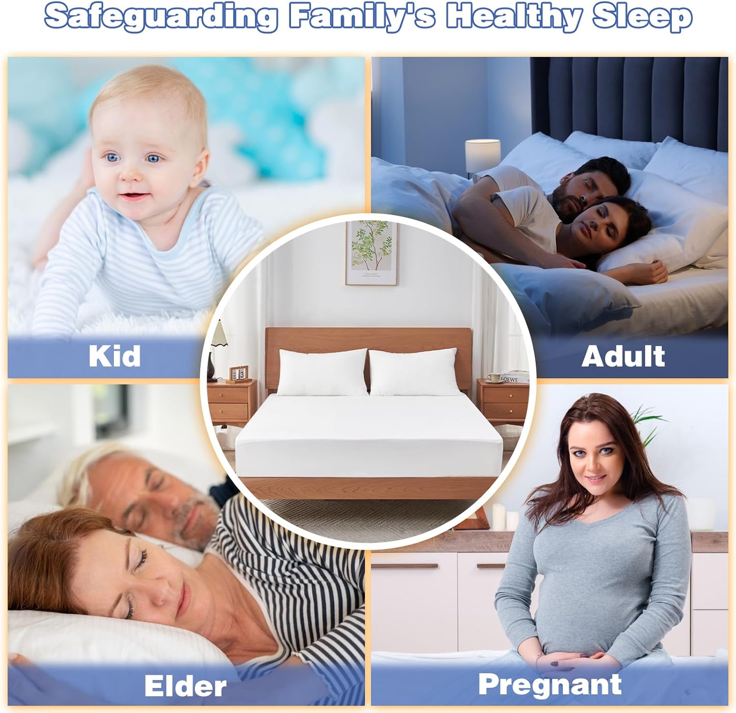 King Mattress Protector, Waterproof Mattress Cover with 18" Deep Pocket Bed Cover, Fitted Sheet Style Noiseless Breathable Machine Washable, White (76"x80")