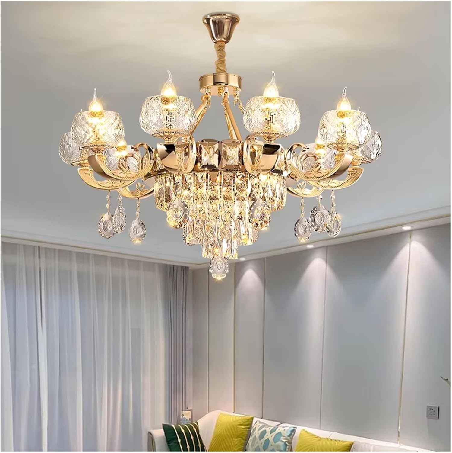 Vintage Crystal Lamp, Medieval Bedroom European Living Room French Restaurant Candle, Chandelier,luminaire