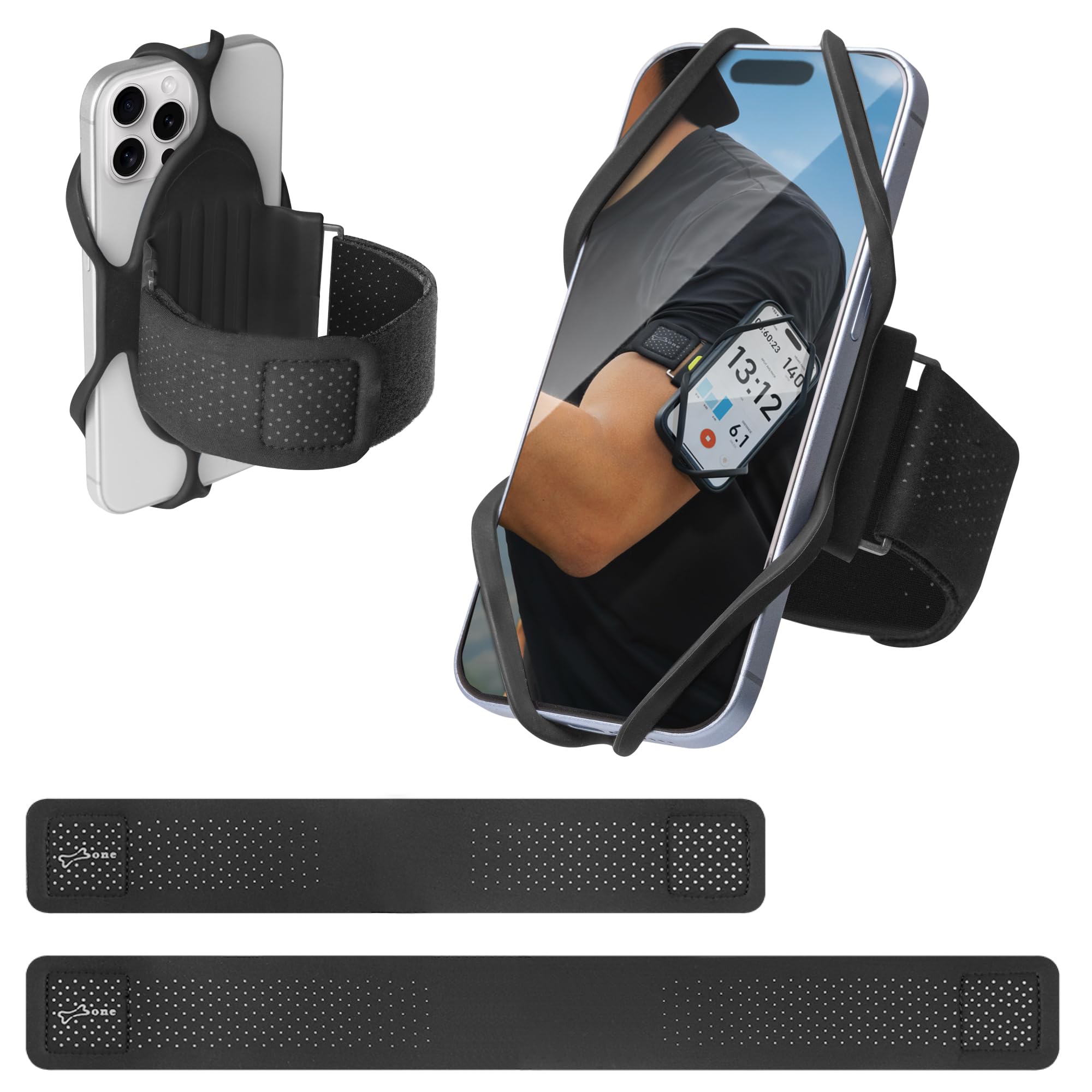 Brassards de course confortables silicone pour grand smartphone Bone Run Tie - 7