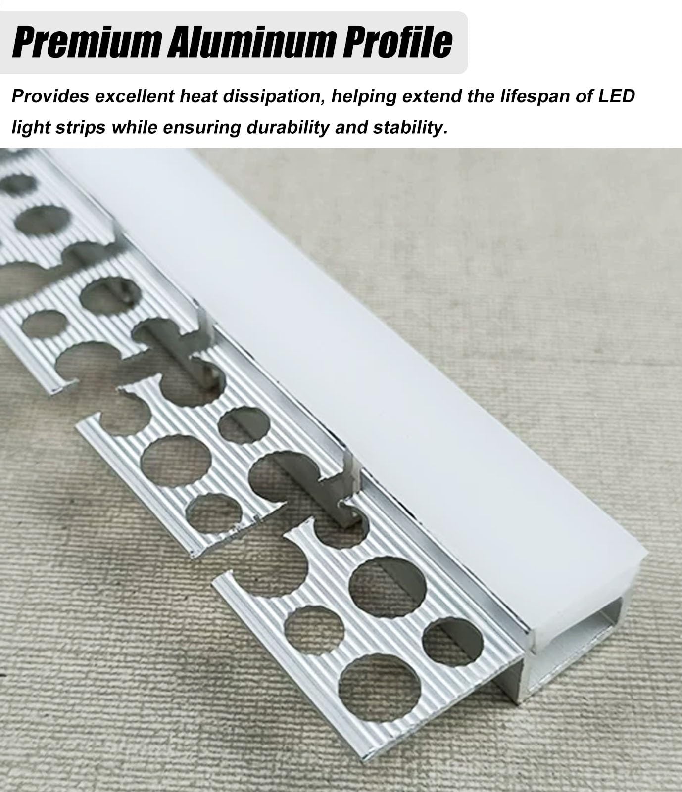 Aluminiowa listwa LED z dyfuzorem, kanał zakrzywiony, sufitowy, pośrednie oświetlenie z mleczną osłoną, giętki, do zabudowy, do salonu, 3,5 m