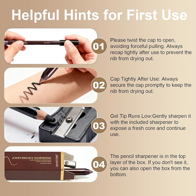 Plum Gel Eyeliner Pencil Waterproof Lápiz de Ojos miniatura 9