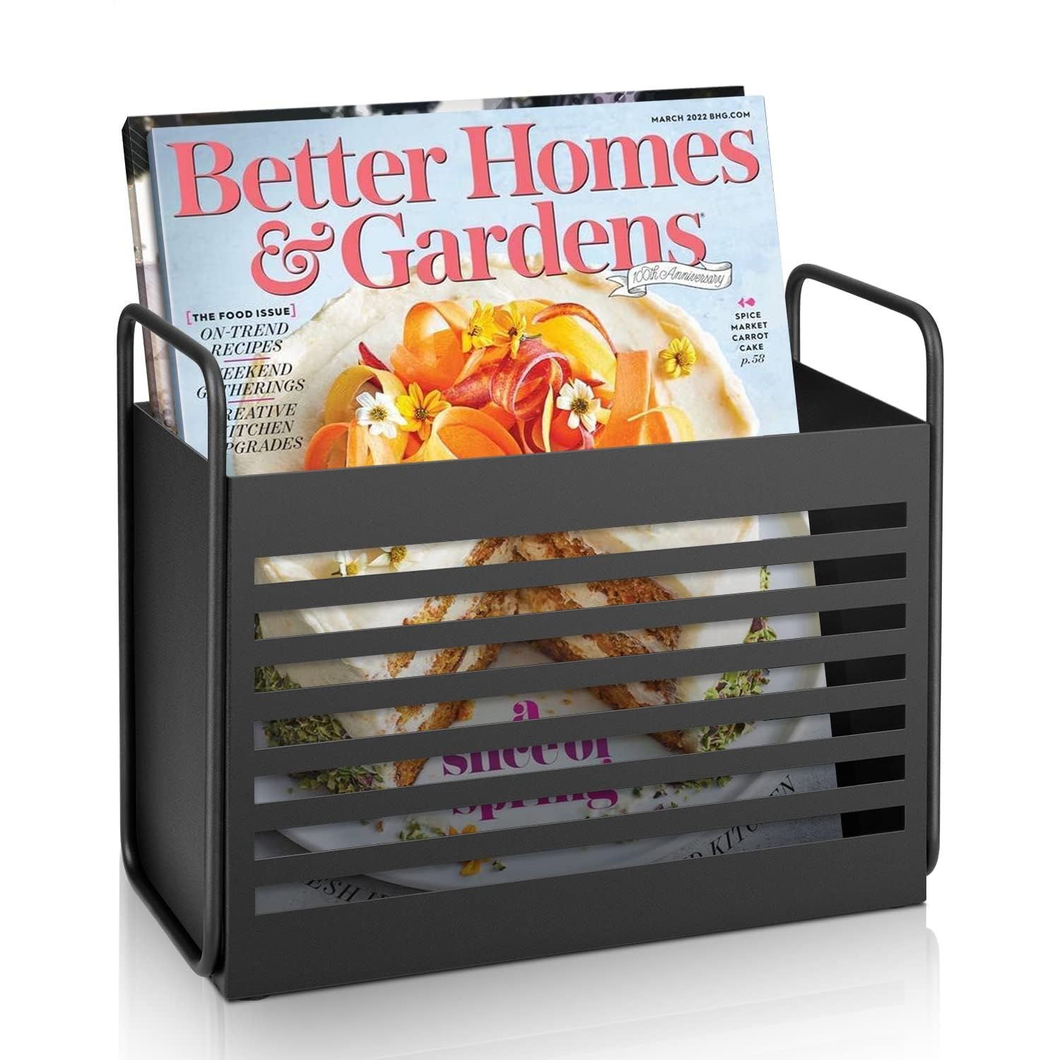 Magazine Holder, Metal Magazine Rack Mail Organizer Folder Organizer Bin for Magazines, Books, Newspapers, Tablets in Home, Office, White-picture-31