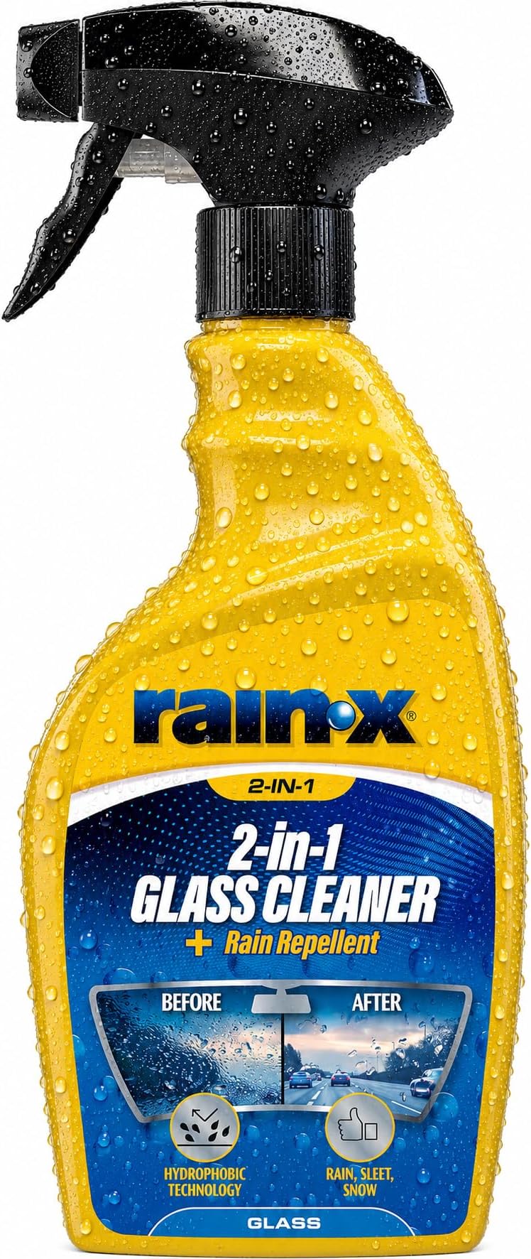 Rain-X 2-in-1 Glass Cleaner + Rain Repellent โ Streak-Free Shine โ 500ml