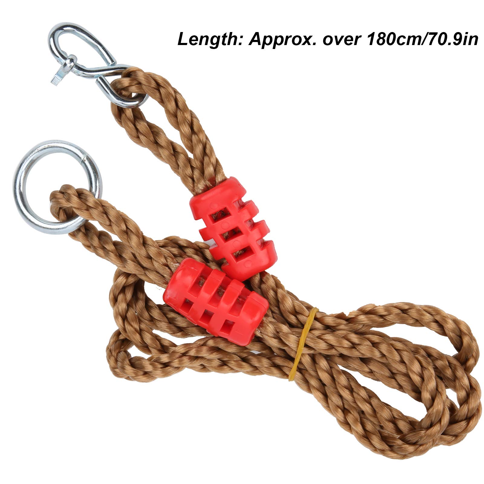 Yuecoom Adjustable PE Connection Rope, Tree Swing Strap Swing Straps for Tree Branch Hammock Tree Straps Swing Climbing Rope Hanging Ring Connection Bearing Lengthen