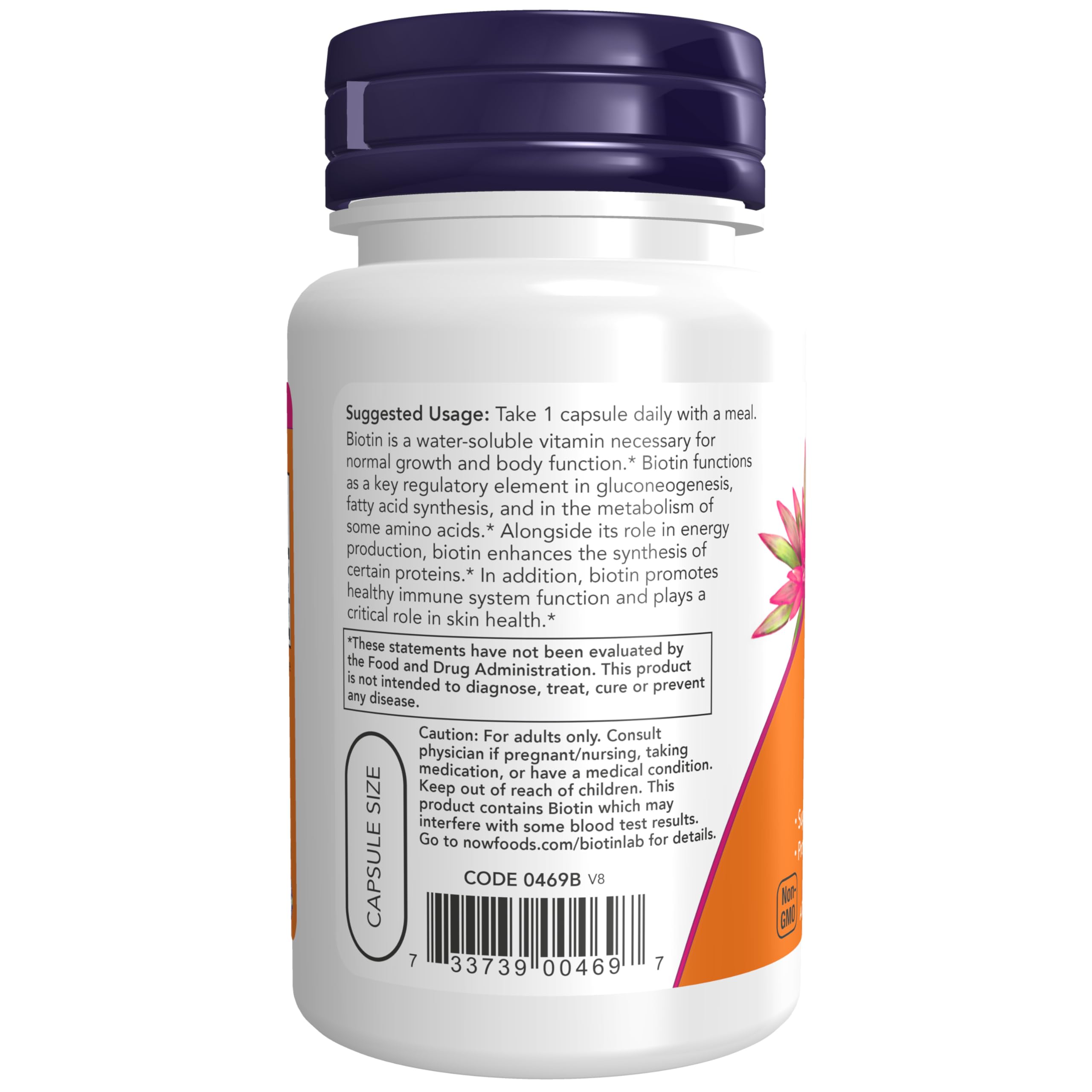 NOW Supplements, Biotin 1,000 mcg, Amino Acid Metabolism*, 100 Veg Caps — Amazon image 3