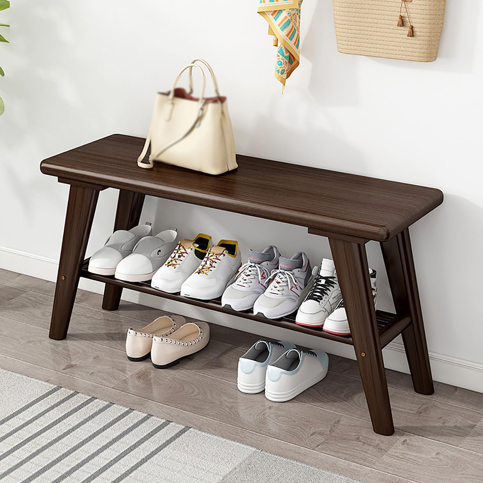 Rangement chaussures bambou fin pour petits espaces entrée