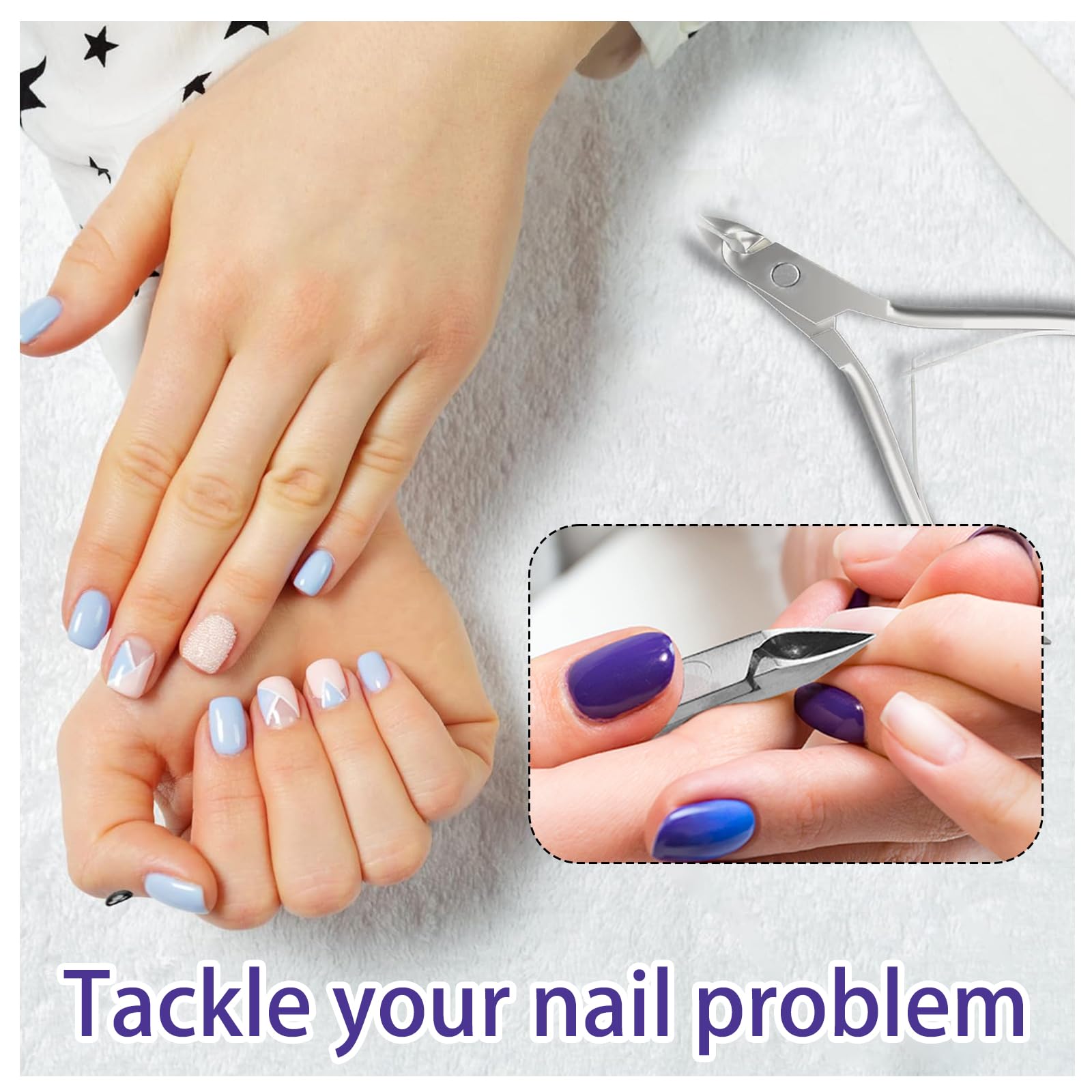 Lot de 24 coupe-cuticules en acier inoxydable pour ongles des doigts et des orteils