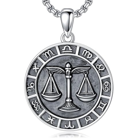 Seiyang Zodiac Necklace 925 Sterling Silver Constellation Pendant Horoscope Medal Zodiac Jewelry Gifts(with Gift Box)