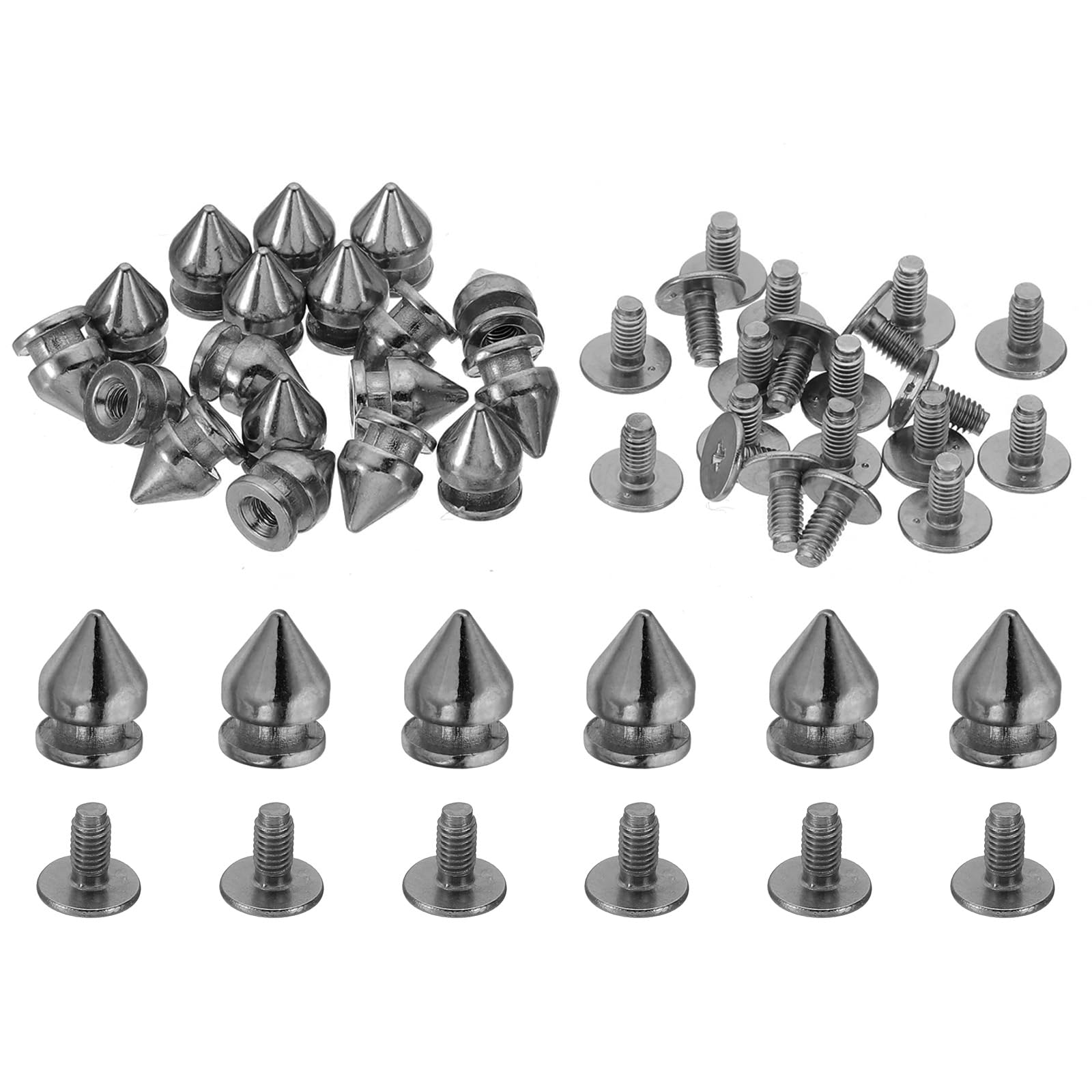 PATIKIL 10mm Studs for Clothing 20 Sets Studs and Spikes Leather Rivets Cone Spikes Metal Screws Studs for Clothing Leather Crafts Fabric Shoes Punk Bag Leathercraft