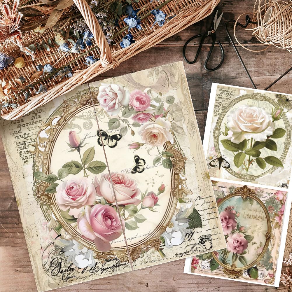 3 Aquarell-Blumen Transferfolien – 15x30 Cm, Mit Schaber, Für Möbel & Basteln